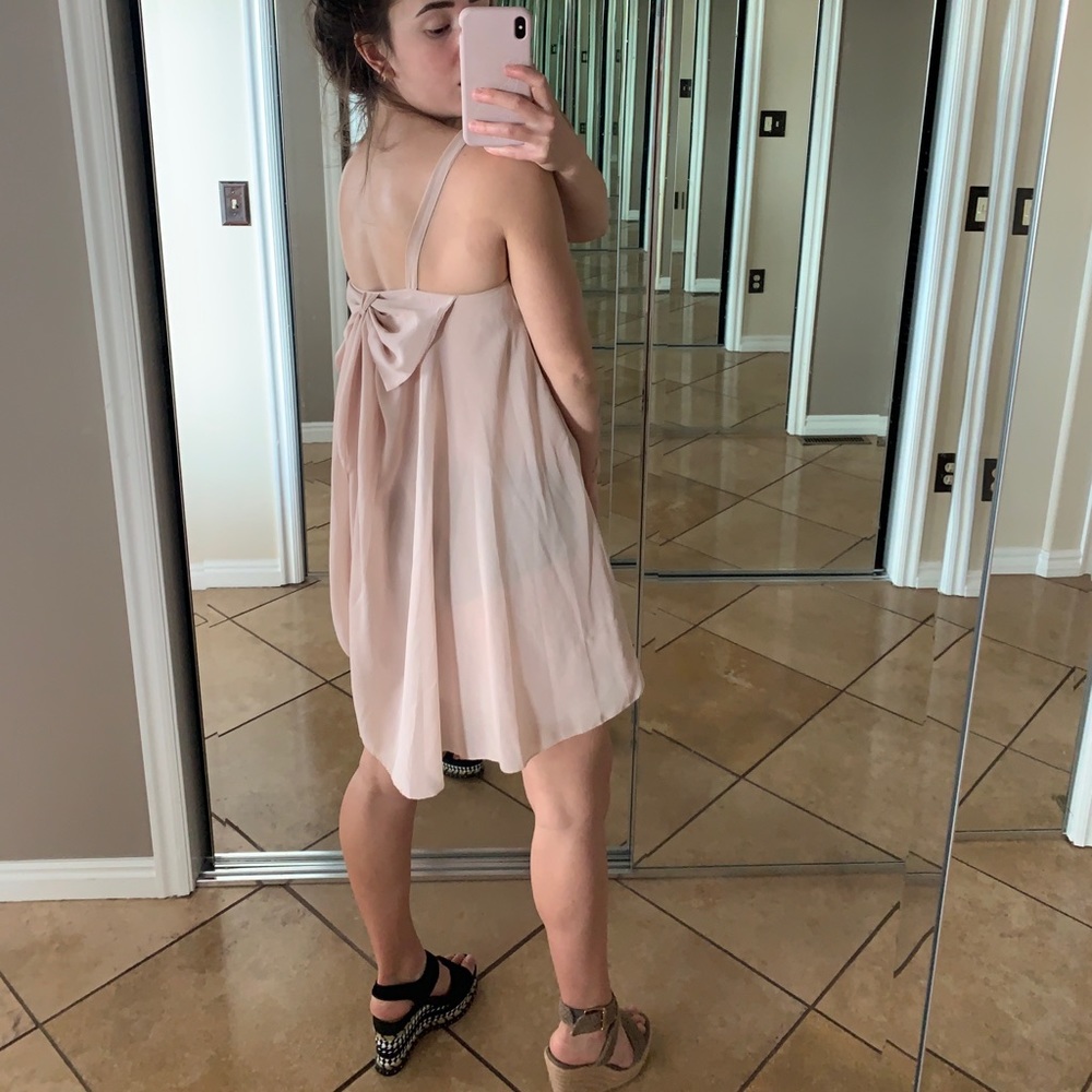 Nude Pink Bow Dress